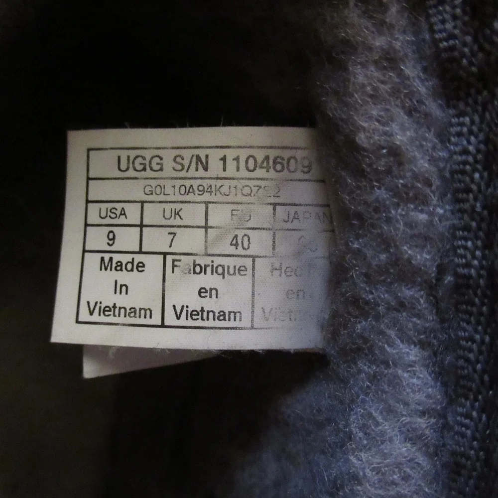 Ugg Boots 9 Gray Suede Classic Femme‎ Mini Hidden Wedge Ankle Leather Shearling